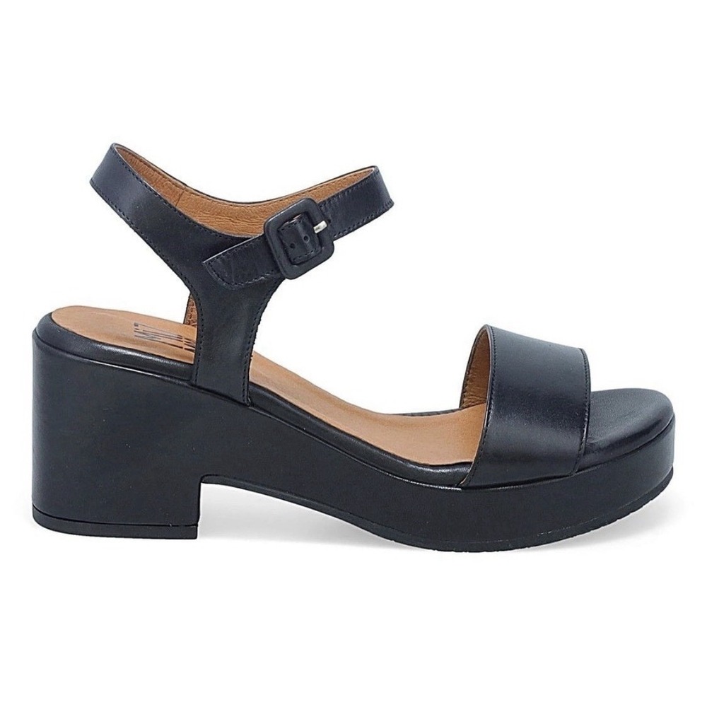 Miz Mooz Women's Leather Platform Heeled Sandals Gillie Black Size 41 US 9.5-10